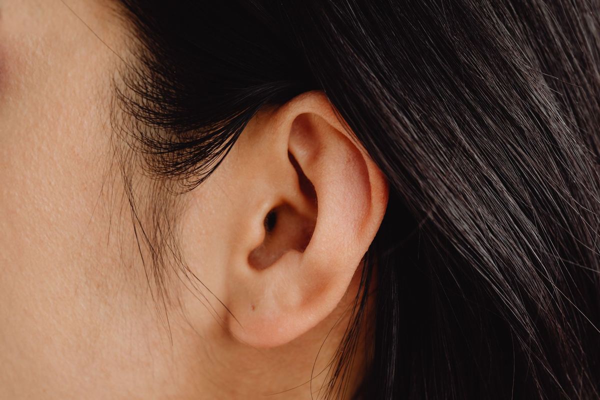 Close-up of a woman's ear
